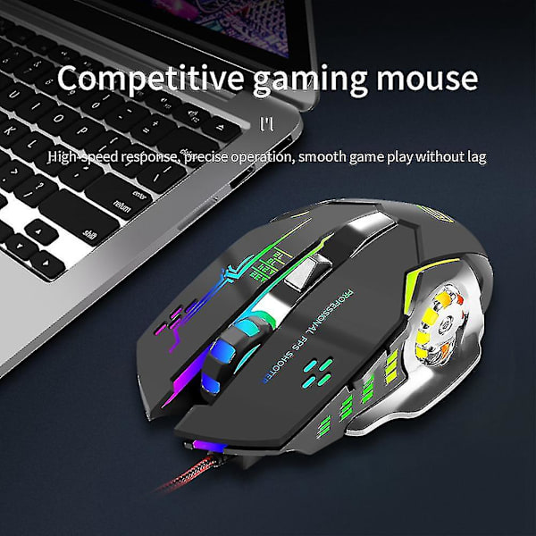 Trådbunden mus G8 med ergonomisk design, halkfri, bekväm, för datortillbehör, USB, spel, 6D makrodefinition, programmerbar