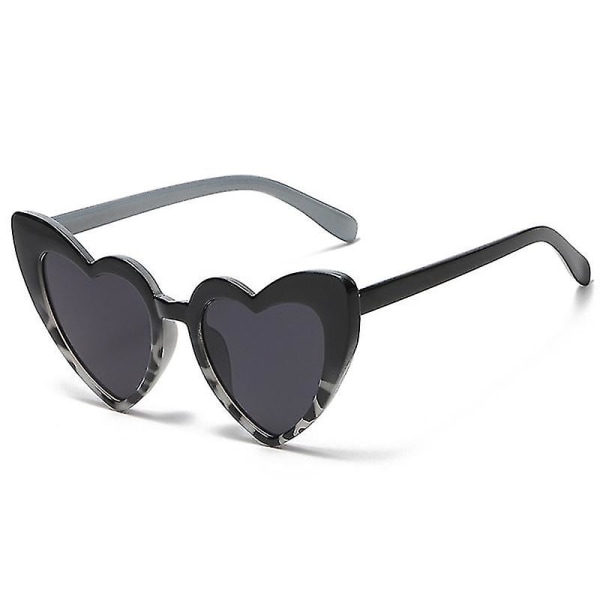 Hjerteformede solbriller Kvinder Brand Designer Mode Vintage Shades Eyewear Retro Spejl Pink Gradient Solbriller Kvinde Black Gray Douhua