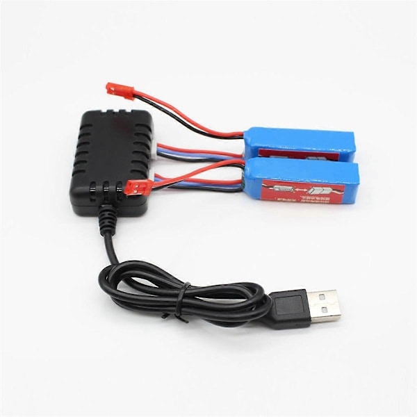 2kpl 7.4V 400mAh Akku USB-kaapelilla K969, K989, 284161, 284131, 284010 RC-auton päivitysosiin