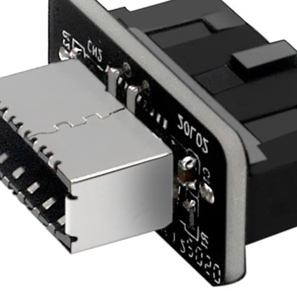 Pystysuora USB 3.0 19p 20p - E-tyypin sovitin emolevylle