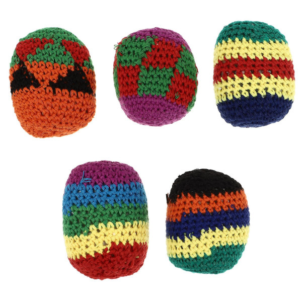 5 Pcs Kids Outdoor Toys Hacky Balls Knitted Kick Balls Cornh