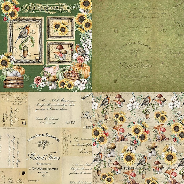 24 st 6x6'' Höst Pumpa Mönster Bakgrund Pad Papper För Scrapbooking Dekor Journal Album Diy Memopads Handgjorda