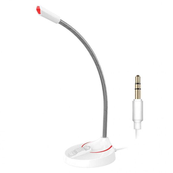 Mini-mikrofonin USB / 3,5 mm kondensaattorimikrofoni PC-tietokoneelle F12 valkoinen 3,5 mm