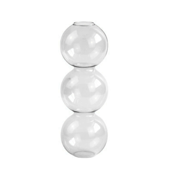 Multi-storleks Vas Vas Glasflaskor Transparent Tre Bollar I Vindprydnad Grey 17