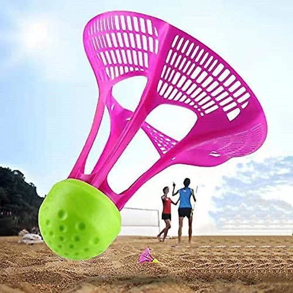 Vindtett Badminton Utendørs Badminton Vindtett Plast Nylon Shuttlecock Stabil Motstand Sports Treningsballer (6 stk, Fuchsia)