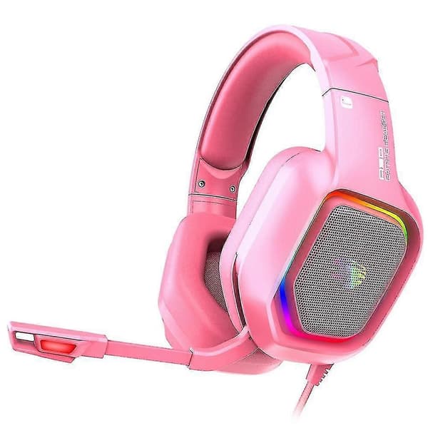 Wired Gaming Headset Headset Rgb Led Light Headset (pink)