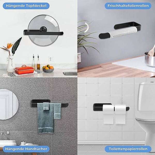 Pyyhepidike ilman porausta, kylpyhuone keittiö wc pyyheteline Patentoitu  liima + itseliimautuva, musta pyyheteline Itsekiinnittyvä kylpypyyhepidike  536c | Fyndiq