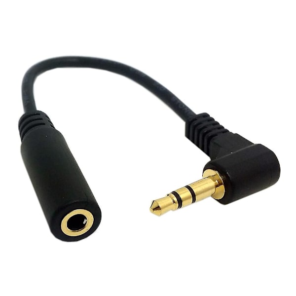 90 graders vinkel 3,5 mm hann til hunn adapter hodetelefonforlengelse lyd