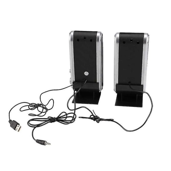 2 st USB datorhögtalare Bärbar högtalare Stereo 3,5 mm med kompatibla öronuttag