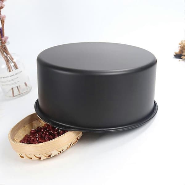 6/7/8'' Non-stick kageform bageplade rund stegekurv bageform sort 6 tommer 6 inches