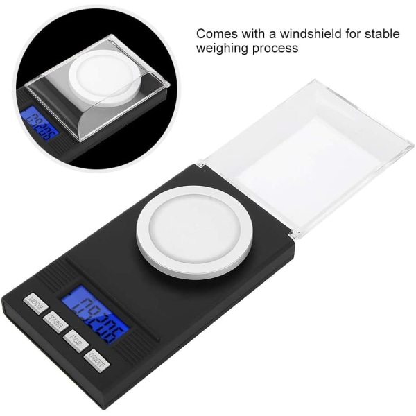 Digital Scale Mini Portable Høy nøyaktighet 0,001 g lommesmykke