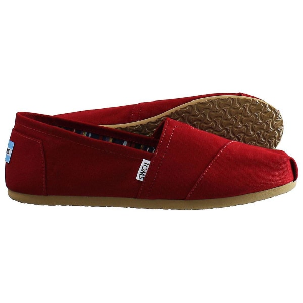 Toms Alpargatas Slip-On Röda Canvas Dam Plimsolls 10000874 UK 4.5 EU 37 US 6.5