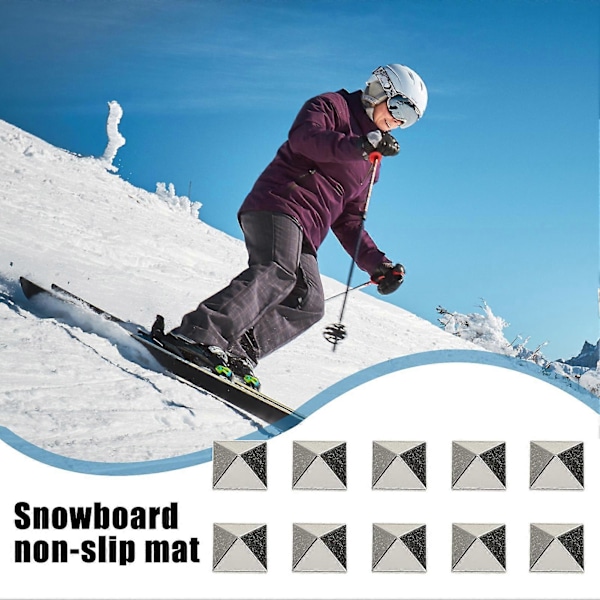 10 stk Snowboard Stomp Pads Zink Legering Pyramid Studs Anti-Slip Ski Snowboard Grip Stomp Mat til Vintersports