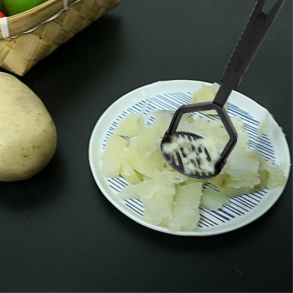 Vintage kartoffelmoser med grebshåndtag robust og varmebestandig, sikker til non-stick køkkengrej, blødt greb nylon gadget