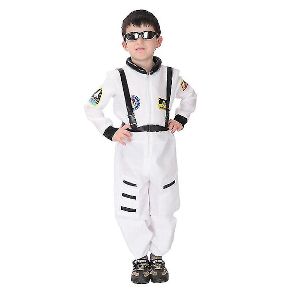 Umorden Purim Karneval Fest Halloween Kostumer Børn Astronaut Kosmonaut Kostume Drenge Uniform Pilot Cosplay Til Børn Dreng White XL(height 130-140cm)