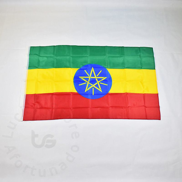 Etiopien 90*150cm Flaggbanderoll Hängande Etiopiens nationella flagga för Meet,parad,party.hanging,decoration