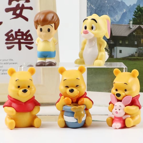 10 stk Disney Winnie the Pooh Eeyore Anime Figures leketøy