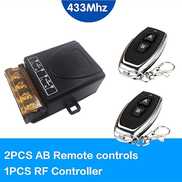 433mhz 220v Vandpumpe Fjernbetjening Afbryder 1ch 30a Modtager Modul Til/fra Trådløs Rf Sender