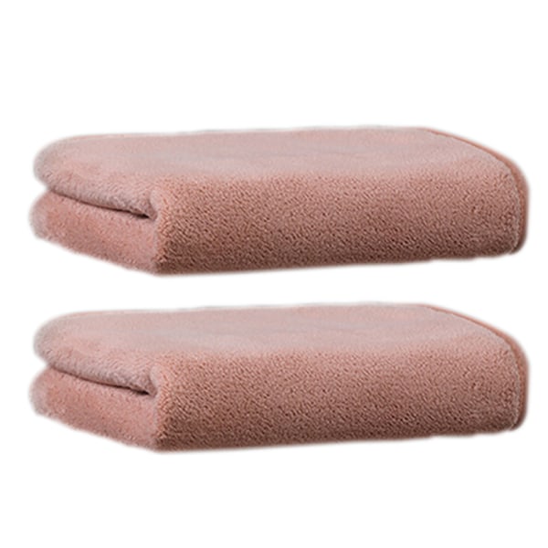 Handdukspaket med 2 plyschhanddukar, 35 x 75 cm, mikrofiber, handduk, badhandduk, ansiktshandduk, gäst handduk, duschhandduk, bastuhandduk Pink