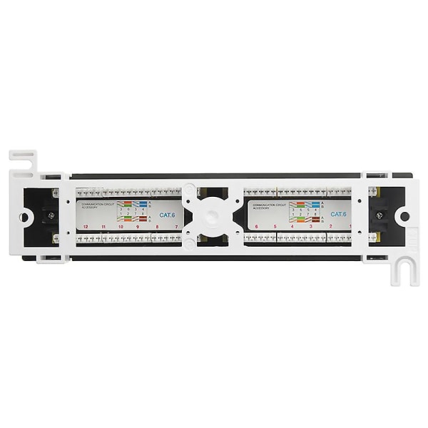 Nätverksverktygssats 12-portars Cat6 Patchpanel Rj45 Nätverksväggmonteringsställ med ytmonteringsväggfäste B