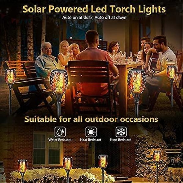 Solarlampor Utomhus, StillCool Solar Fladdrande Dansande Lågor Vattentäta Säkerhetslampor (Stor)