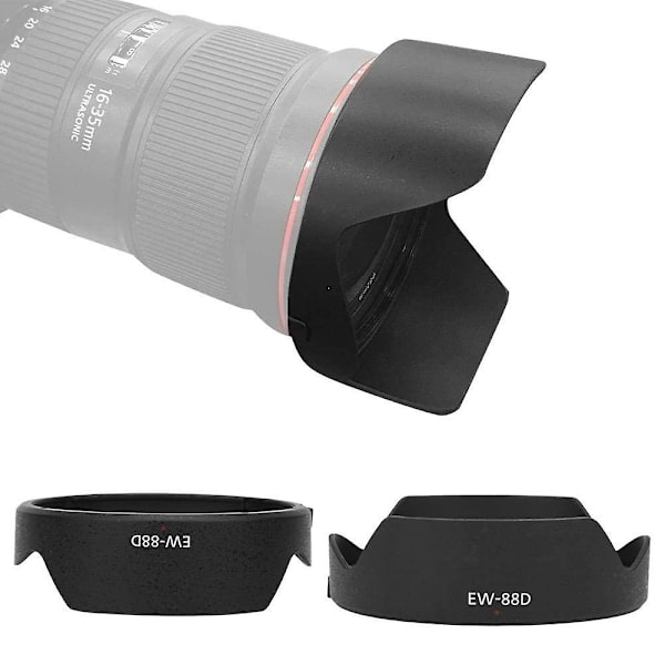 Ew-88d for Canon Ef 16-35mm F2.8l Iii Usm Profesjonell Erstatnings Objektiv Solblender Plast
