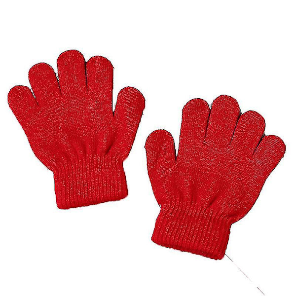 Baby Knit Varm Vinter Fingerhandskar (1 Par, Röd)