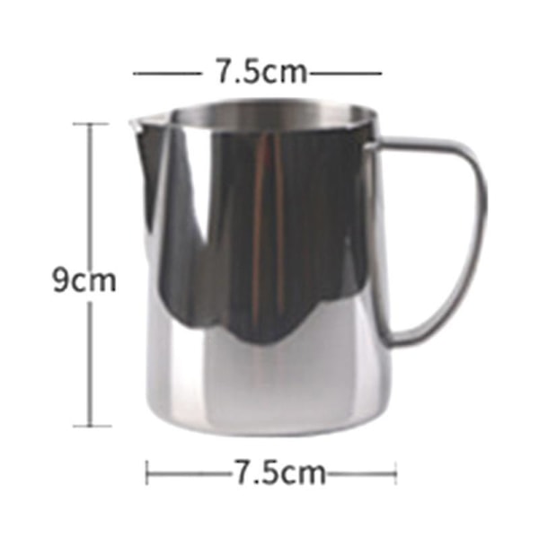 Maitokannu 350 ml ruostumattomasta teräksestä valmistettu vaahdotuskannu Kukkakuppi Kahvi Latte Art Maitovaahtotyökalu Cof