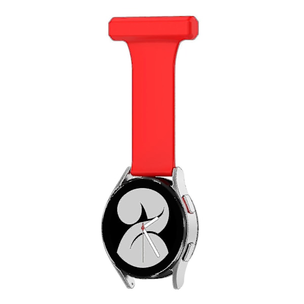 Silikonklockarmband 20 mm för Garmin Vivomove Style med sjuksköterskeficka och nålfäste Red