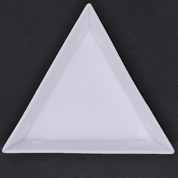 5 st plast triangulär bricka strass diamant förvaringslåda nagel smycken pärlor arrangör Shibaod