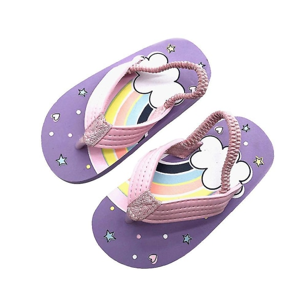 Barnslippers Flip-flops Sommersandaler for gutter og jenter Purple 27