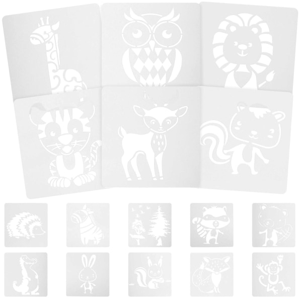 16pcs Painting Stencils Animals Drawing Stencils Painting Animals Mold Kids Crafting Stencils