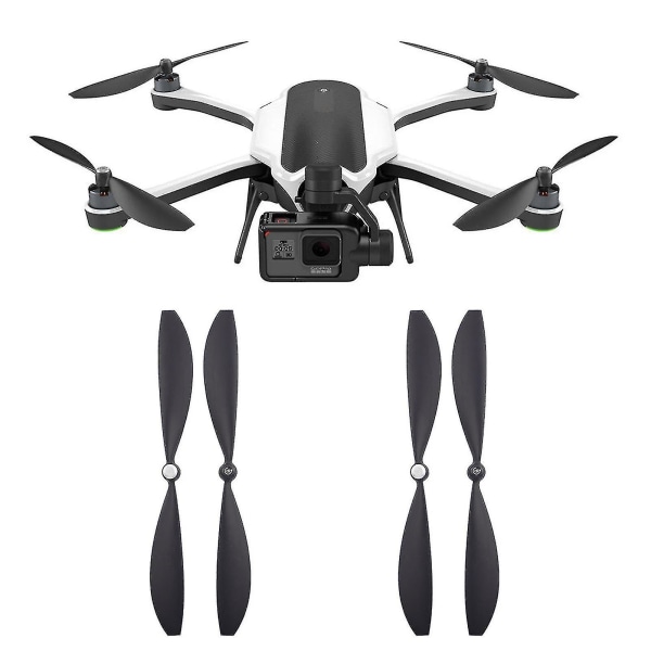 4 stk dronepropeller Støjfri slagfaste abs-udskiftningsblade Dronetilbehør til Gopro Karma