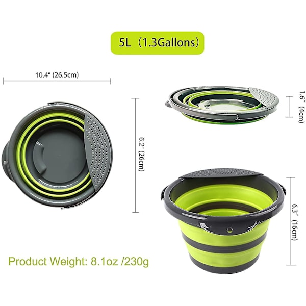 Hopfällbar hink, 2-pack hopfällbar rengöringshink