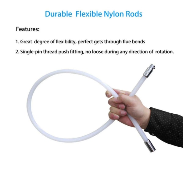 Bekväm skorstensborste med flexibel stång nylon