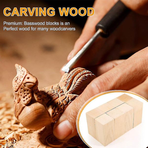 Basswood Carving Blocks 4 X 2 X 2 Inch, Whittling Wood Carving Blocks Kit Adults Beginners Or Exper