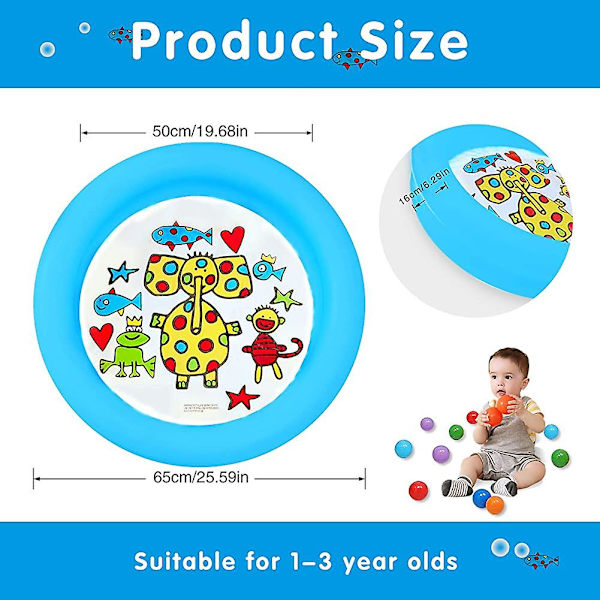 Baby Paddling Pool - 2 pakker Paddling Pool Oppblåsbart Barnebasseng Badeleker Til Sommeren