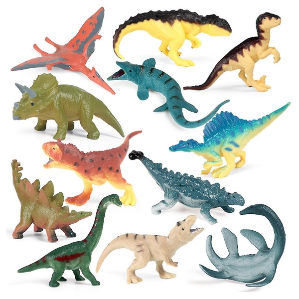 Luonnonmaailman eläinhahmot, mukaan lukien 6 pientä muovista dinosauruksen hahmoa A set