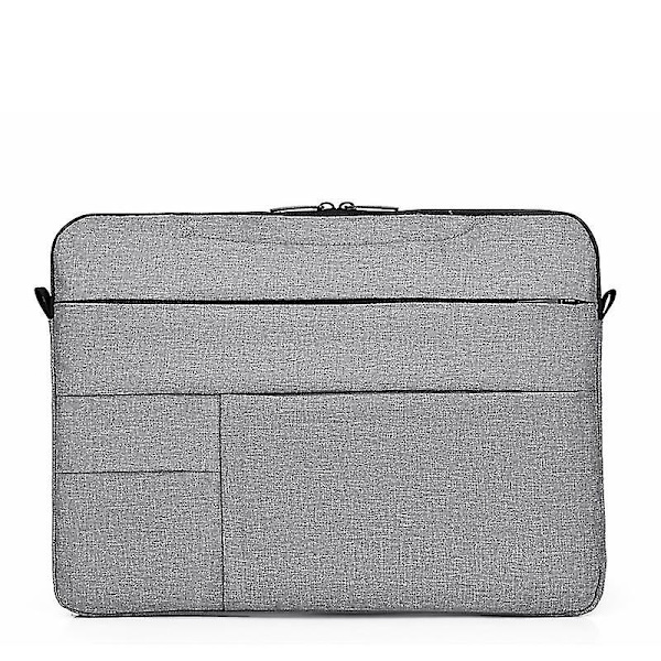 Laptop taske Fashion Business Computer skuldertaske tynd stil Apple Xiaomi Huawei Asus Laptop taske 14 tommer (grå med skulderrem)