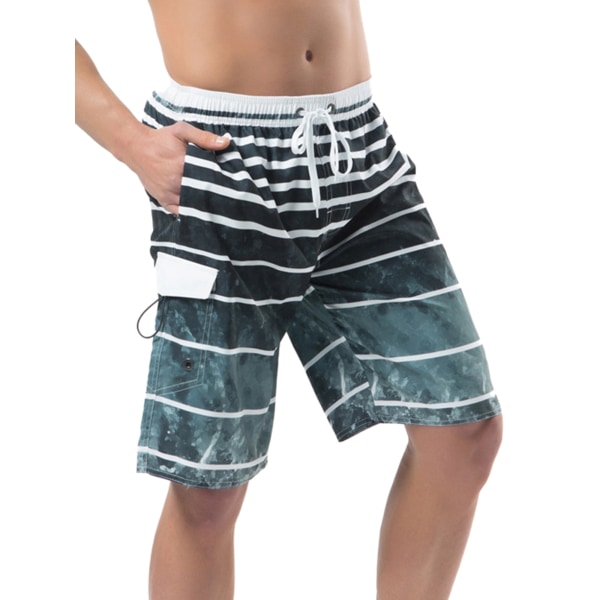 Herre Badebukser Board Badedragt Strandshorts Holiday Hawaiian Flor Gray XXL