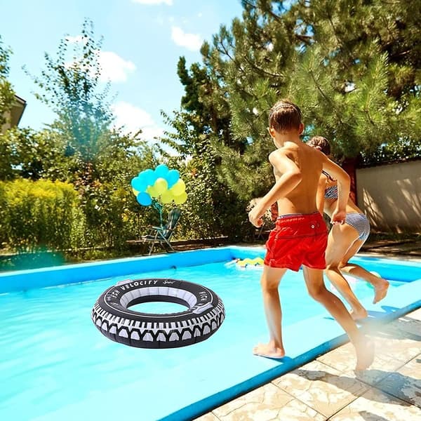 4 stycken däckrör badring uppblåsbara däck pool flottar uppblåsbara badring