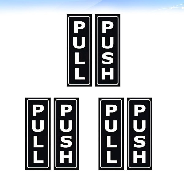 6 stk selvklæbende klistermærker Dørklistermærker Push Pull Dørskilt Dørskilt Decals Push Vinyl Sticker