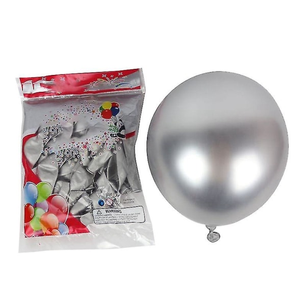 50 st 10 tum metalliska latexballonger tjocka krom glänsande metallpärla ballong Globos för festdekoration