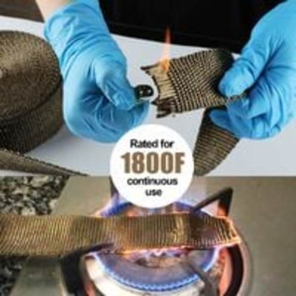 15M50mm Magma Titanium Varmeisoleringstape + 10 Sorte Rustfrie Stål Kabelbindere til Motorcykel Udledning Manifold Rør Varmeisoleringstape