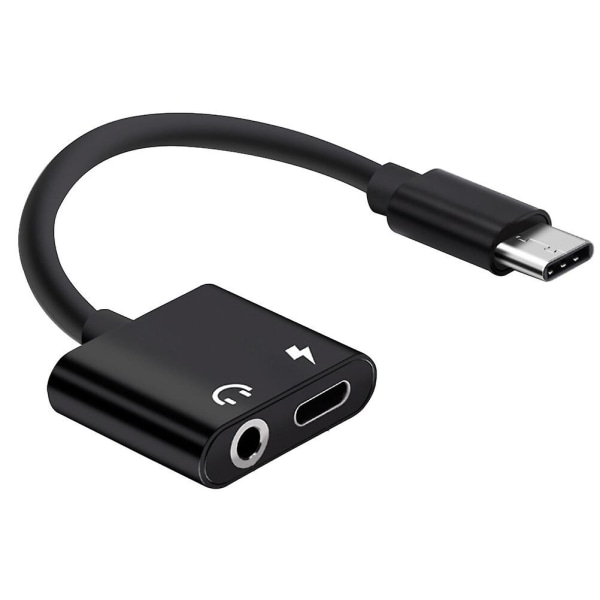 USB Type C til 3,5 mm lydadapterkabel 2 i 1 Type-c til 3,5 mm jack Stereohodetelefoner Mic Adapter Aux Converter Ladeadapter for Pixel 2/2 Xl/ Huaw