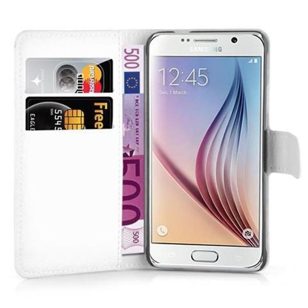 Samsung Galaxy S6 Cover Case Case - korttipaikalla ja telinetoiminnolla Arctic white