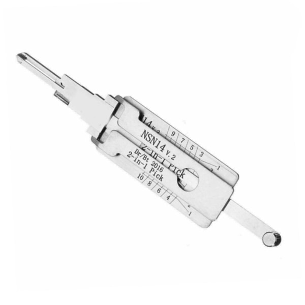Original 2-i-1 Lishi verktyg TOY43AT, NSN14V.2 Handverktyg silverB NSN14V.2