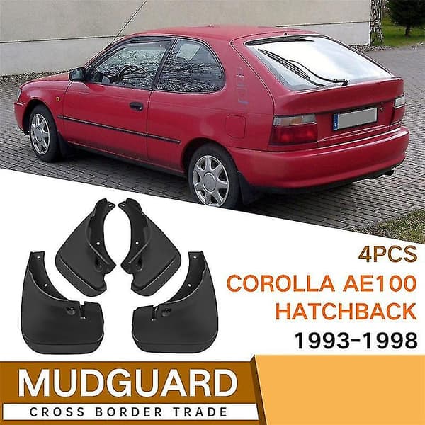 4 stk. Bilklaffer for Hatchback Ae100 1993-1998 Skjermer Klaff Sprut Klaffer Tilbehør