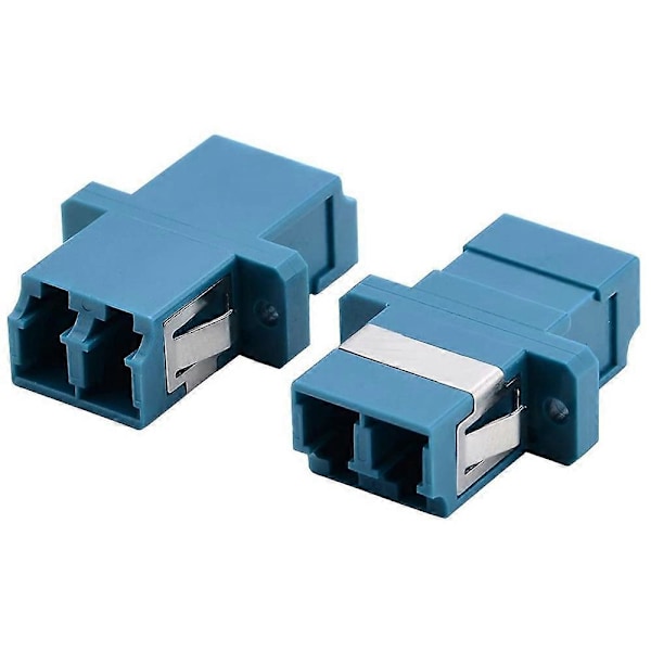 LC Fiberoptisk Adapter - LC till LC Duplex Singlemode Koppling - 5-pack - Blå