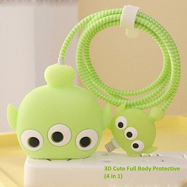 Sød tegneserie hurtig oplader beskytter til Apple 18W 20W iPhone 14 13 12 Three-eyed boy